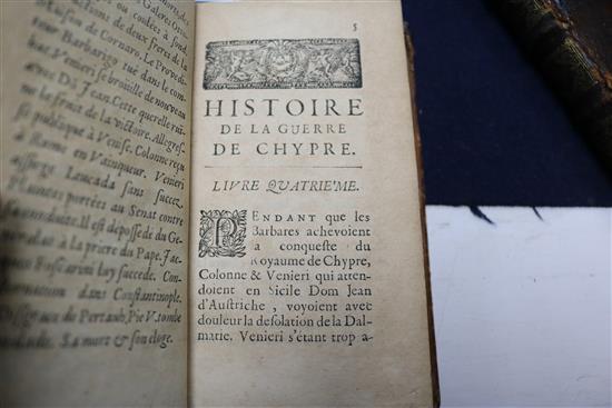 Granziani, Antonio Maria - Histoire de la guerre de Chypre, 2 vols, 8vo, contemporary calf, text browned,